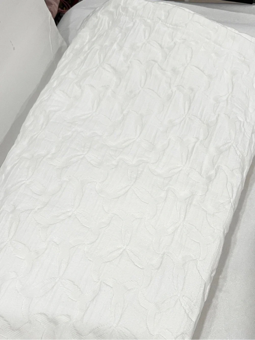 Sferra Lansone Matelasse Coverlet Blanket Cover Size king White Cotton Textured